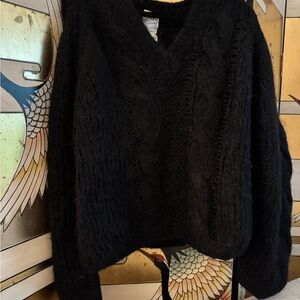 Elegant Black V-Neck Sweater